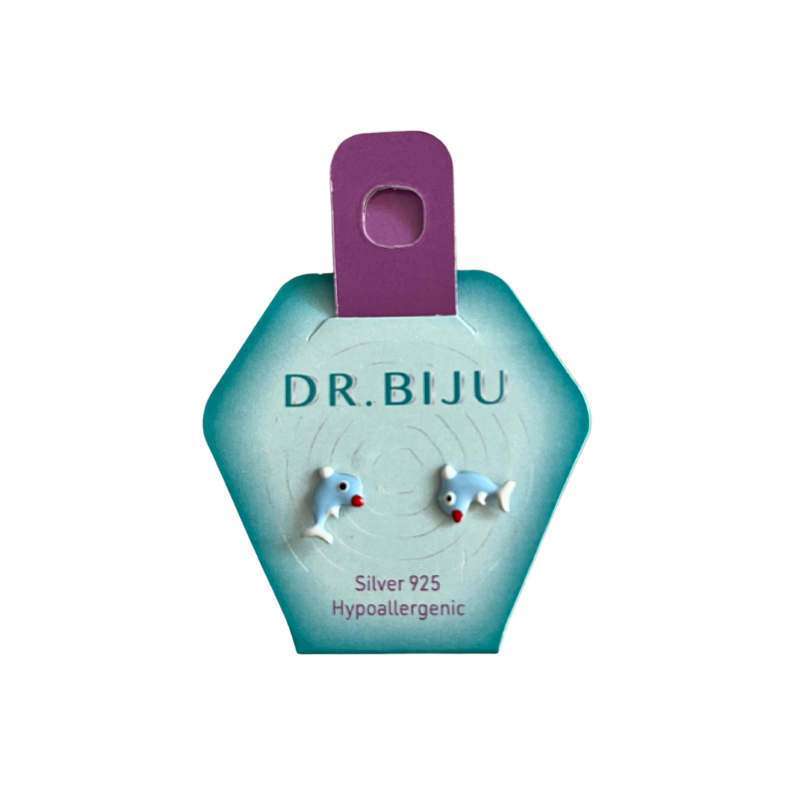 DR BIJU DOLPHIN 8.0 MM SILVER LIGHT BLUE